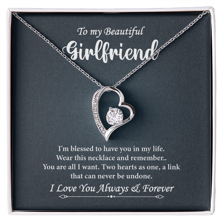 Romantic necklace gift message for her