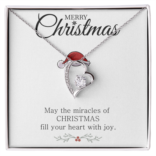 Gift of Merry Christmas - Gold Heart Necklace for Her