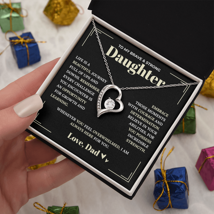 Brave Daughter Necklace Gift from Dad