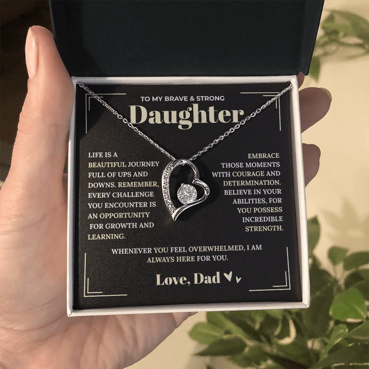 Brave Daughter Necklace Gift from Dad