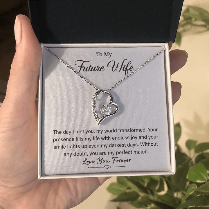 "Future Wife necklace with sentimental card gift"