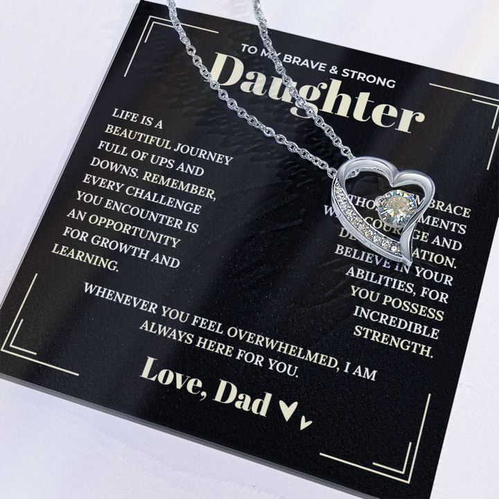 Brave Daughter Necklace Gift from Dad