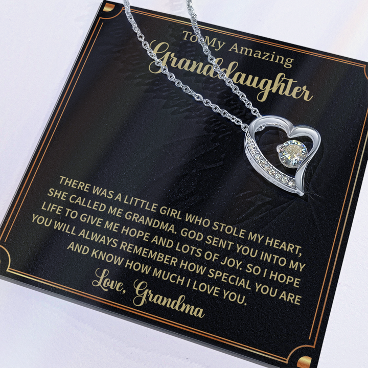 Granddaughter Necklace Gift With a Heartfelf Message