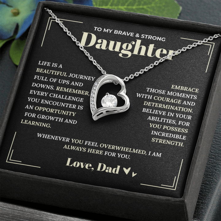Brave Daughter Necklace Gift from Dad