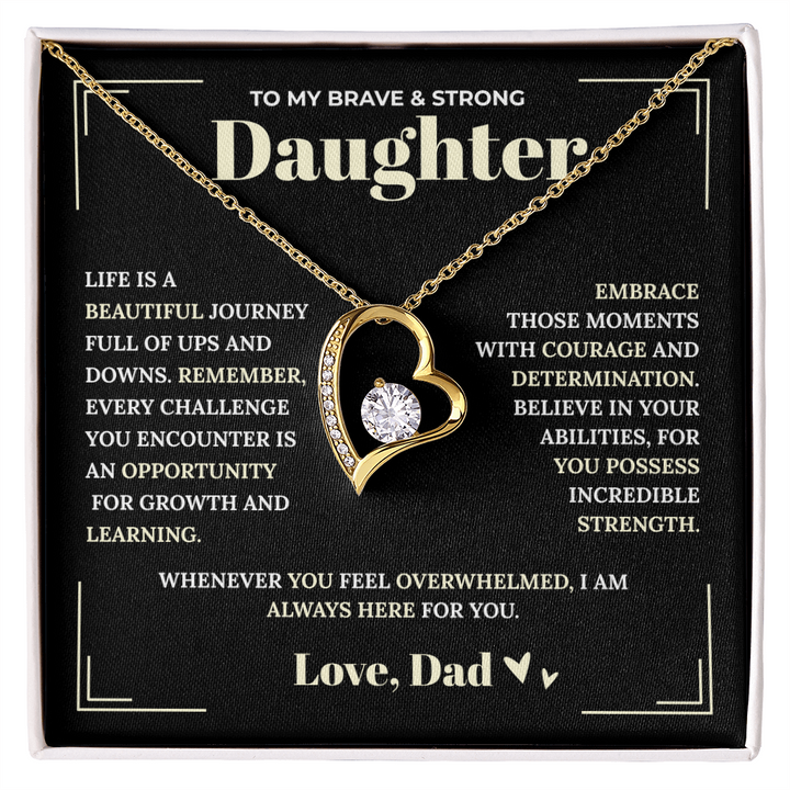 Brave Daughter Necklace Gift from Dad