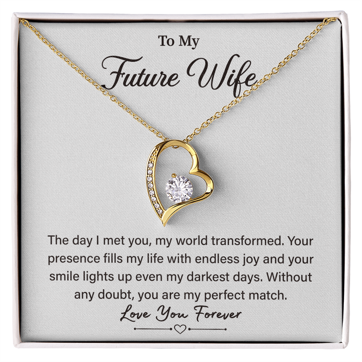 "Future Wife necklace with sentimental card gift"