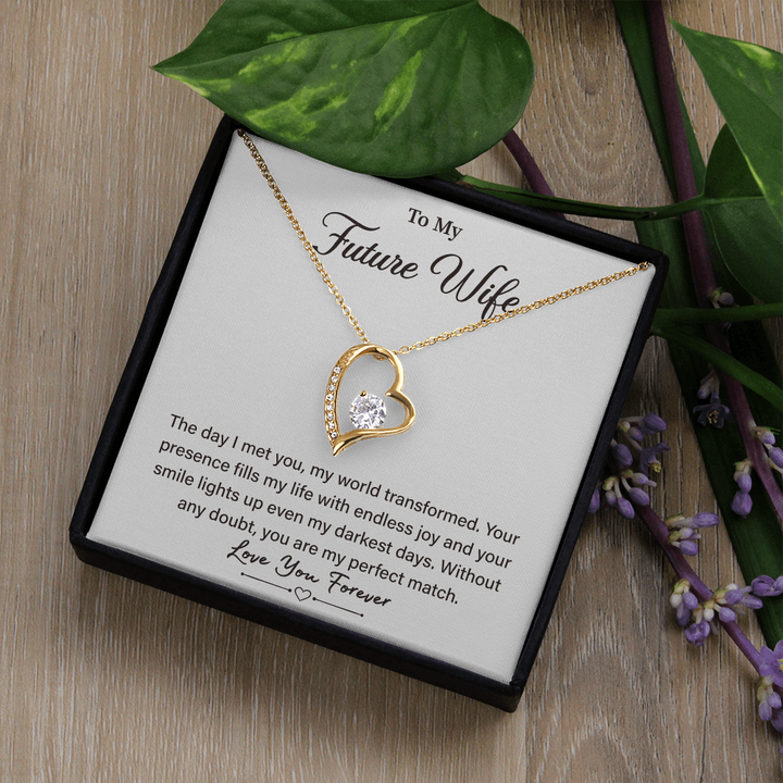 "Future Wife necklace with sentimental card gift"