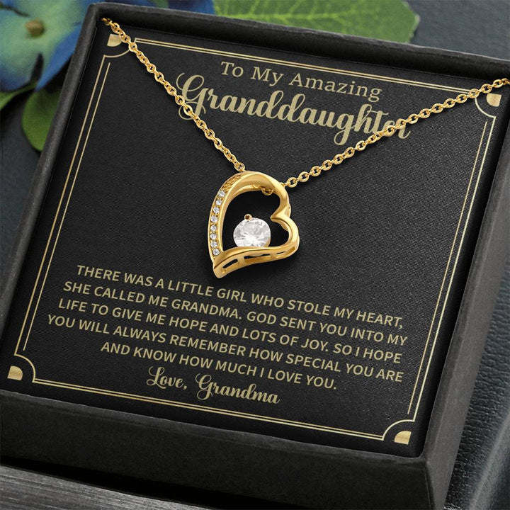 "To My Granddaughter Love Heart Pendant Gift"

