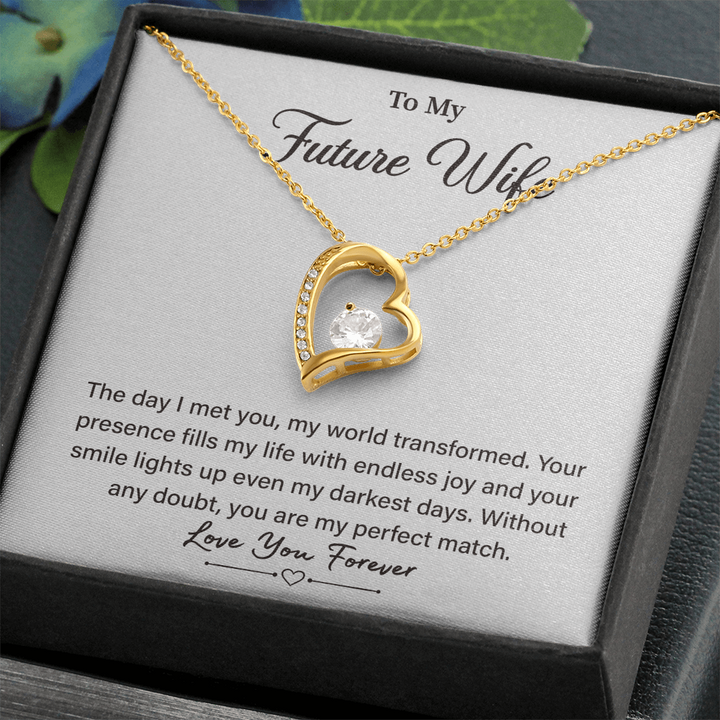 "Future Wife necklace with sentimental card gift"
