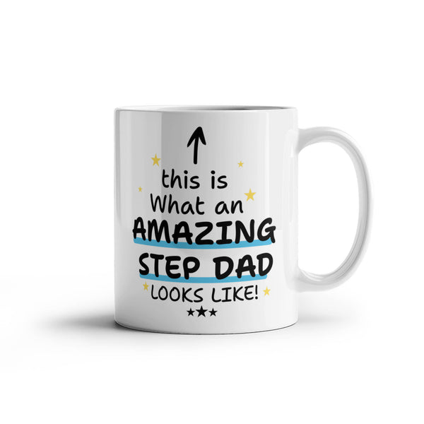 Amazing Step Dad gift mug with bold text