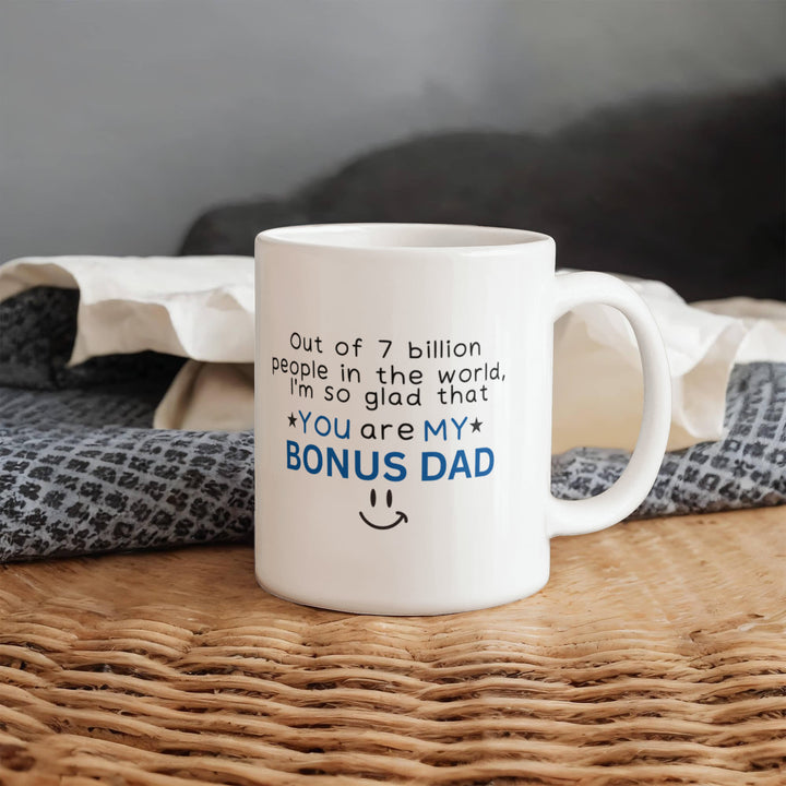 funny bonus dad mug with cute quote