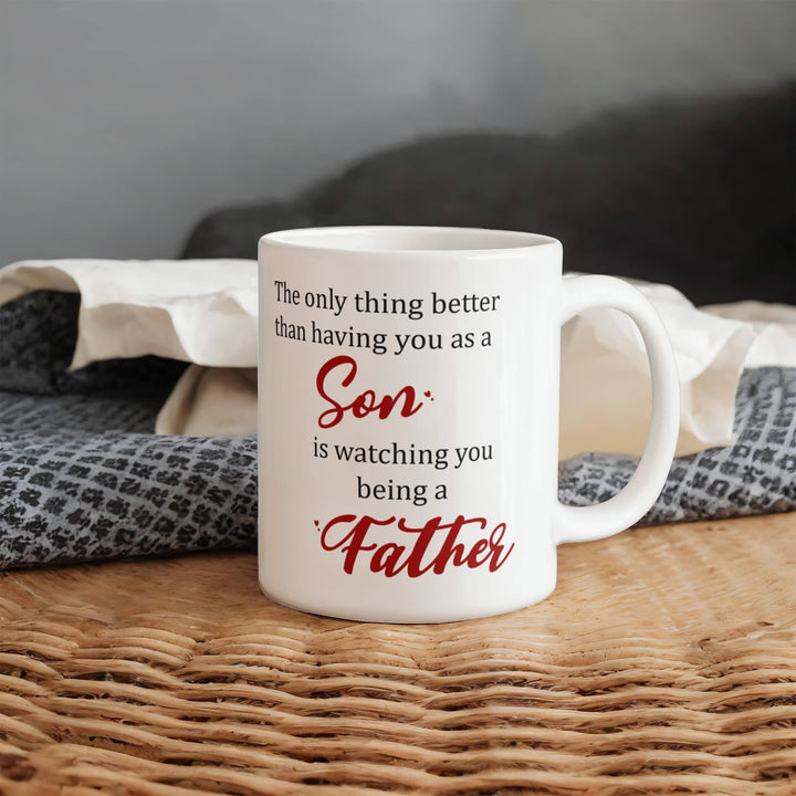 Mug with message: proud of son as a father