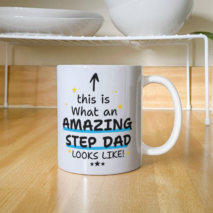 Step Dad appreciation mug with arrow