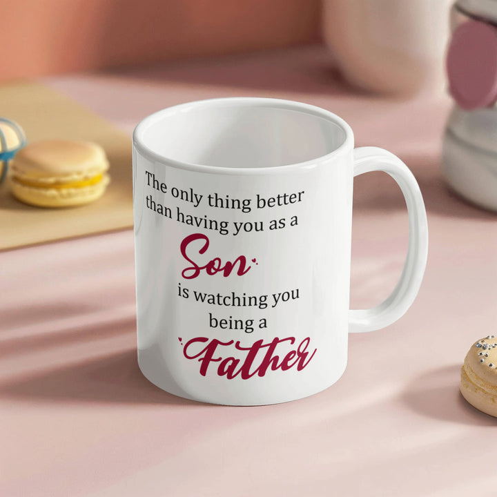 Mug with message: proud of son as a father