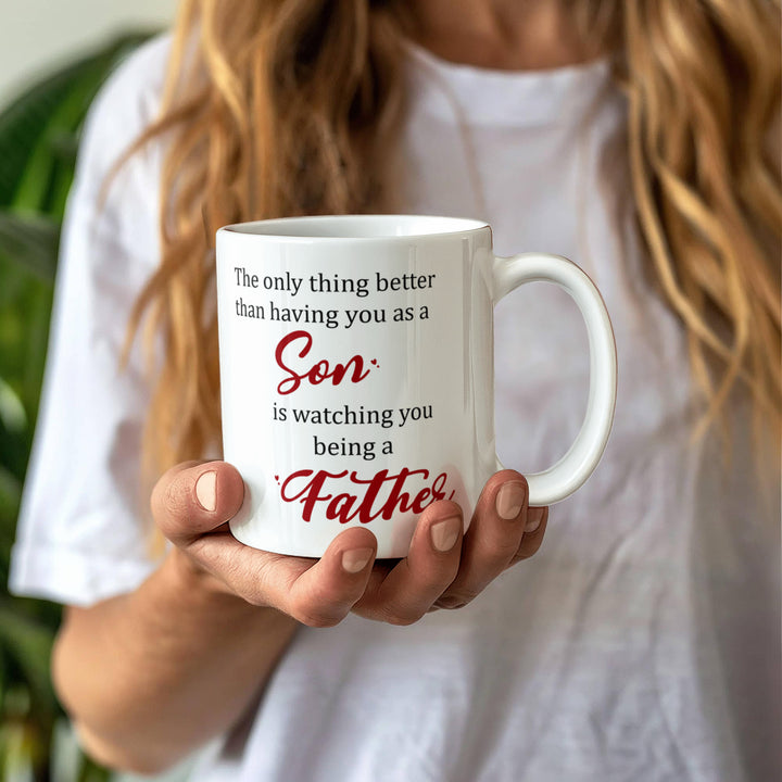 Mug with message: proud of son as a father