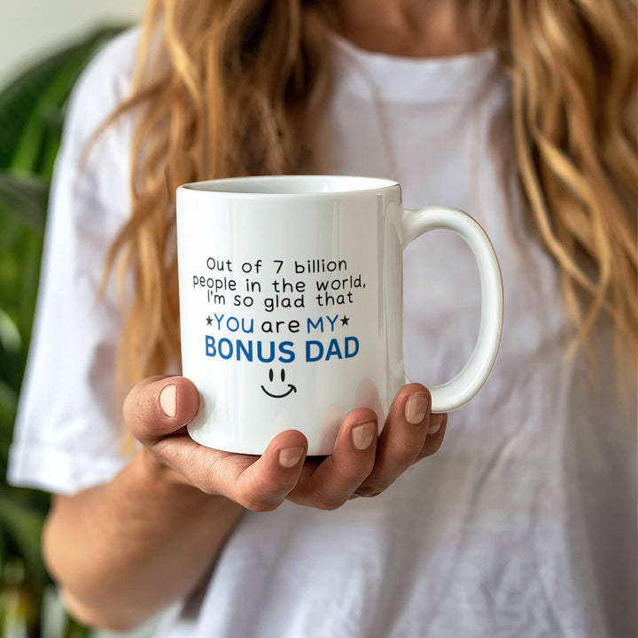funny bonus dad mug with cute quote