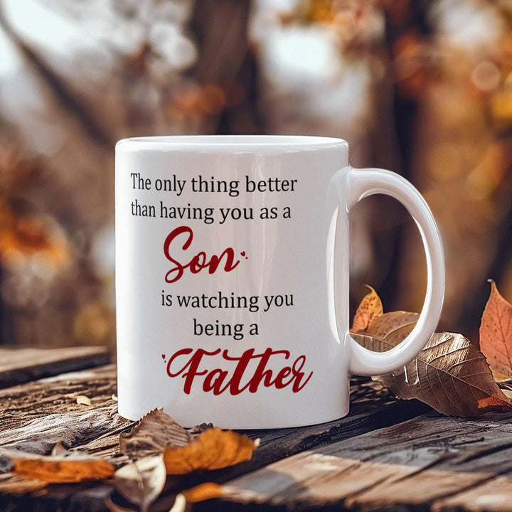 Mug with message: proud of son as a father