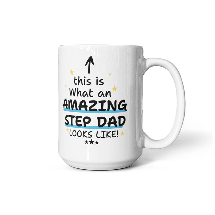 Amazing Step Dad gift mug with bold text