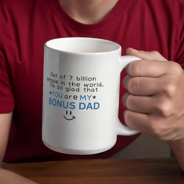 Stepfather appreciation mug with smiley
