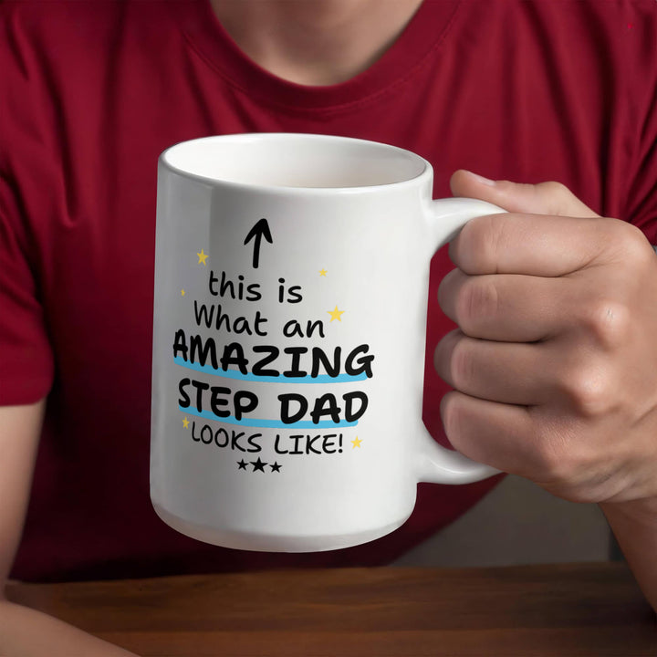 Step Dad appreciation mug with arrow