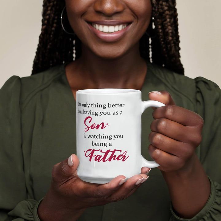 Mug with message: proud of son as a father