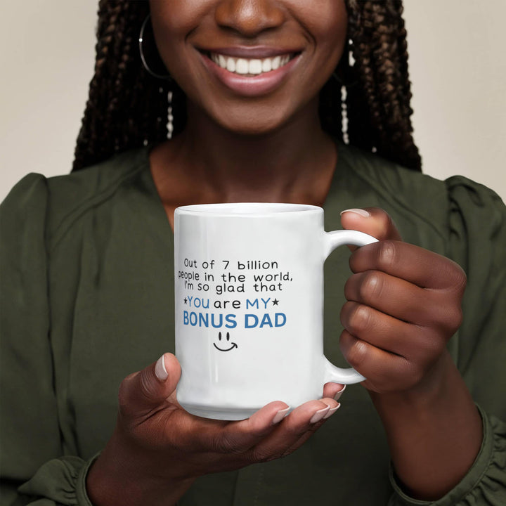 funny bonus dad mug with cute quote