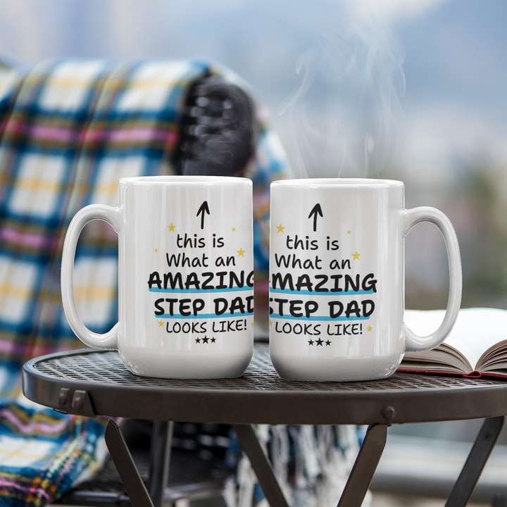 Amazing Step Dad gift mug with bold text