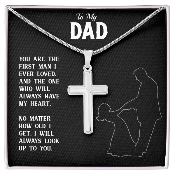 To My Dad Necklace From Son or Dad, I Love You Dad, Happy Fathers Day, Necklace with Message Card, Gift for Dad
